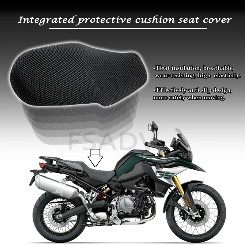 For BMW F750GS F850GS Motorcycle Anti-Slip Cushion Seat Cover Accessories F 750 850 GS F850 2019-2024 Breathable Seat Cover