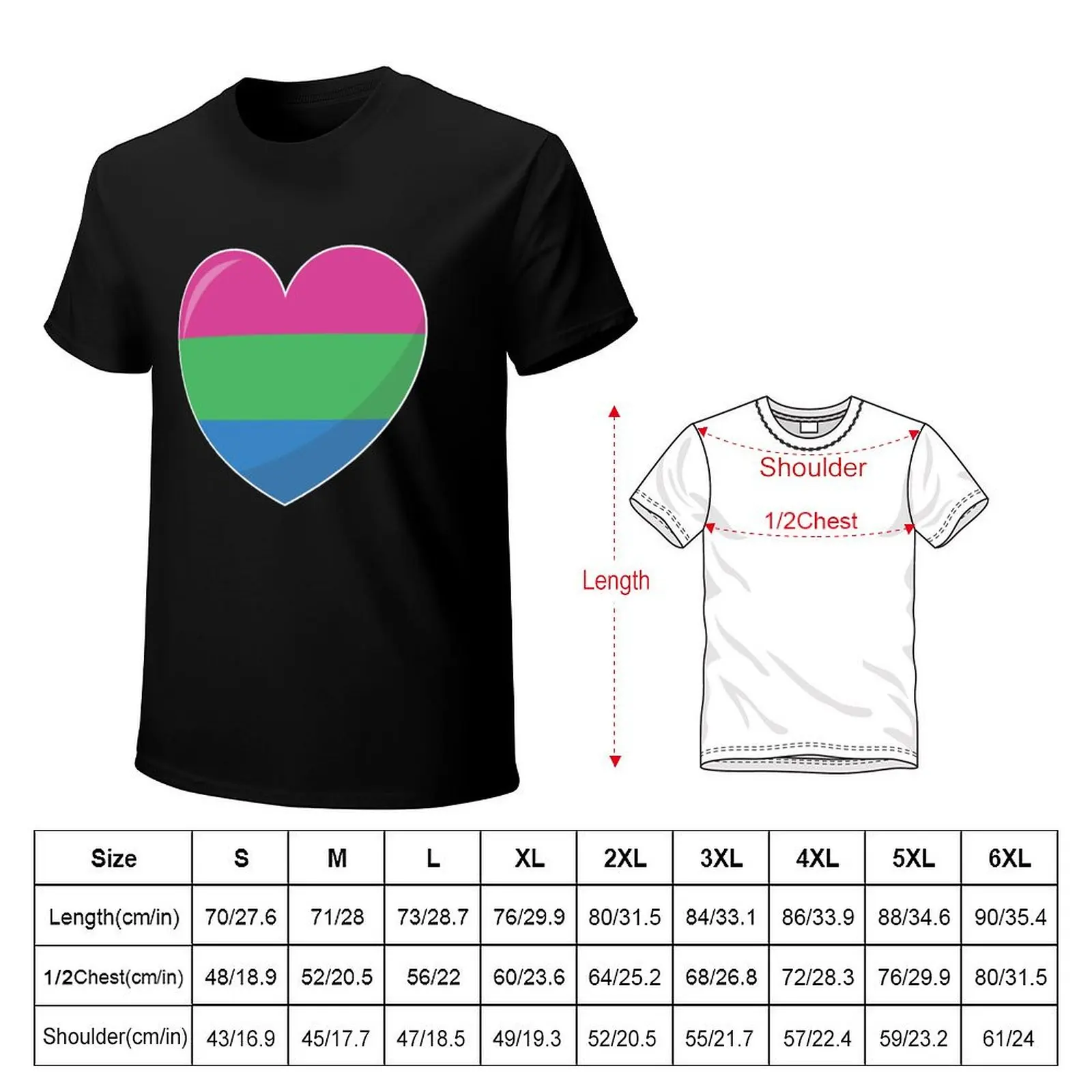 Polysexual Pride Heart Gift, Polysexual Love, Polysexual Love is Love LGBT+ T-Shirt man graphic t shirt T-Shirt