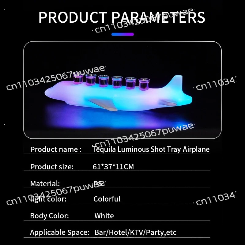 

Customized Logo Led Shot Glass Airplane Tray LED Wine Tequila Whisky Stand Display LED Glorifier Cup Holder For NightClub Bar