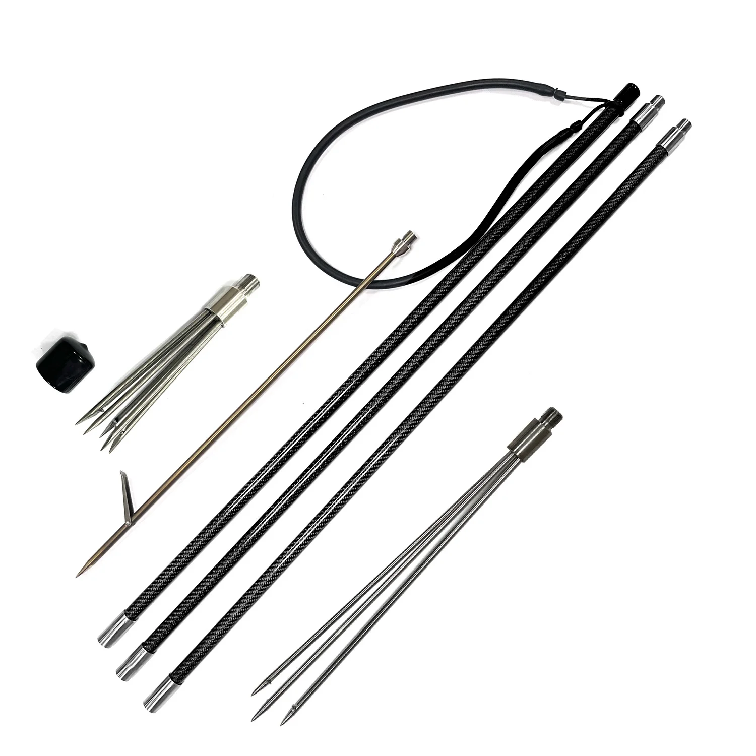 Spearfishing Kit Stainless Steel Omer 6FT Fishing Harpoon 8FT Carbon Fiber Hand Spear 9FT Hawaiian Sling Pesca Hunting Polespear