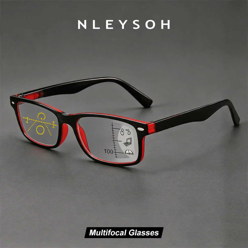 NLEYSOH Progressive Multifocal Reading Glasses, Blue Light Blocking Spring Hinge Computer Readers for Men Women - view 2