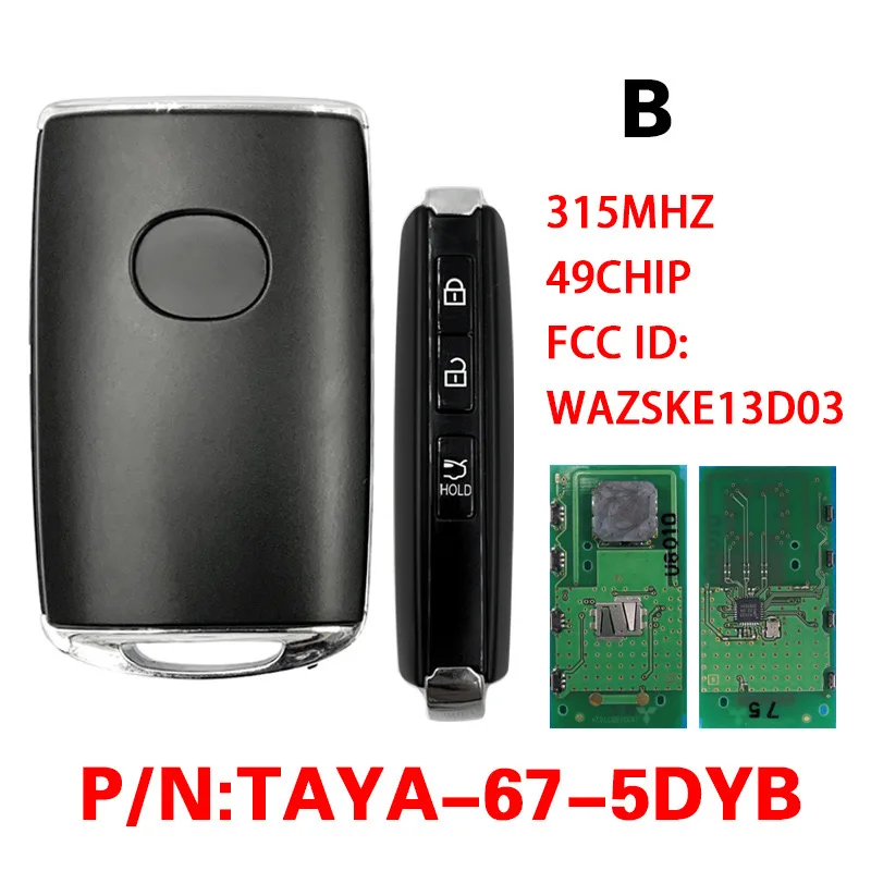 Benma-llave de Control para Mazda, 2/3/4 botones FCC ID WAZSKE11D01 315Mhz 49 chip p/n: TAYA-67-5DYB