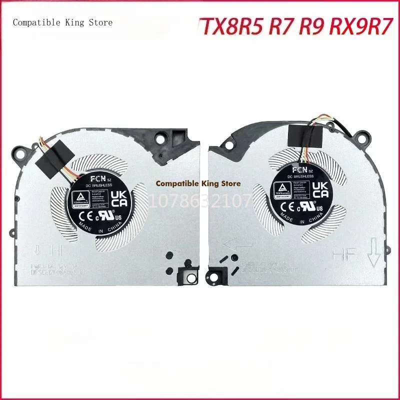 d+New Original Laptop CPU+GPU Cooling Fan for Shenzhou Warrior TX8R9/R7/R5 TX9R7/R9 fan T8 D63 CNP6S13/15/S20 FQK3/5 DC12V 1A
