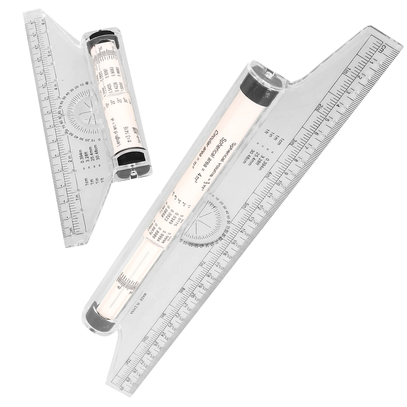 2pcs Multifunctional Drawing Design Plastic Parallel Ruler For Engineers Students Measuring Tool Rolling Ruler Transparent Angle