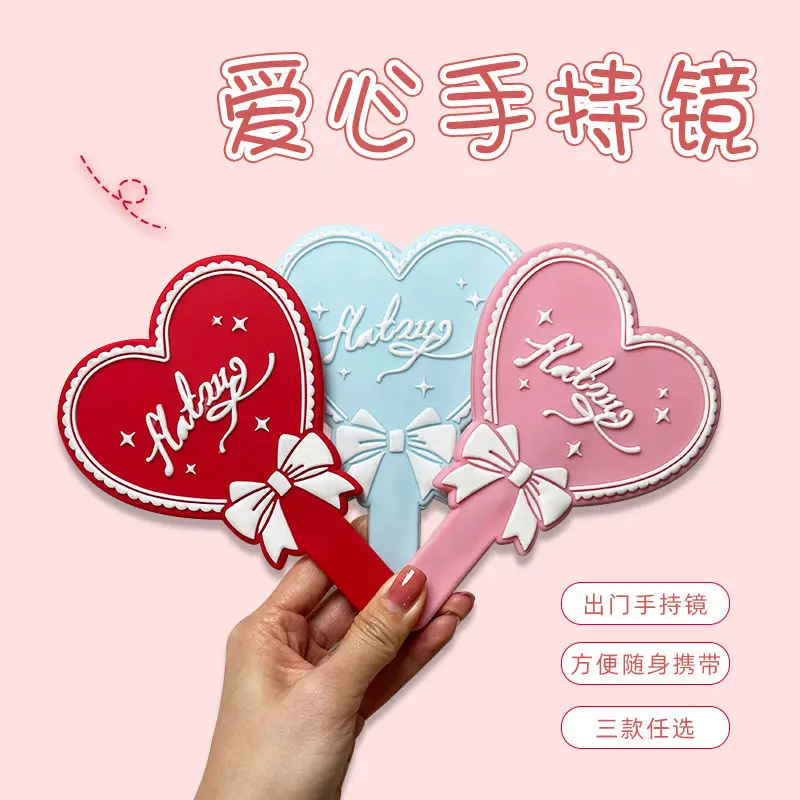 

Barbie Kawaii Handheld Makeup Mirror Girls Cartoon Travel Portable Student Compact Cute Pocket Love Bow Mirrors Birthday Gifts