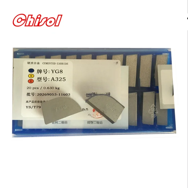 20pcs/box A325 A325Z YT5 YW2 YW1 YT15 YT14 YG6 YG8 Carbide Brazed Inserts Welding Tips Blade Cutter