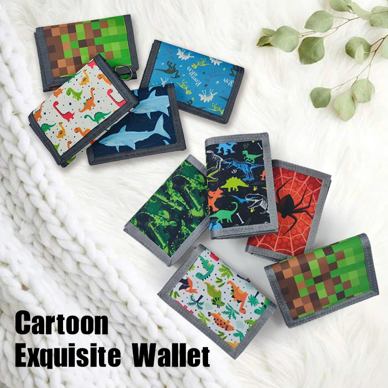 Kids Trifold Casual Wallet  Multifunctional Youth Wallets With Zipper Coin Pocket And Card Holders For Children Gifts