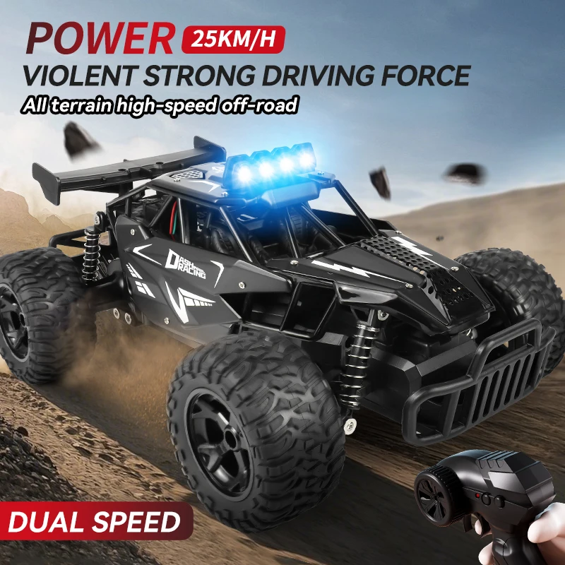 1/12 High Speed RC Off-Road Buggy 25KM/H 2.4G Remote Control Car Dual Speed 4 Colors LED Light Alloy Racing Vehicle Hobby Toy