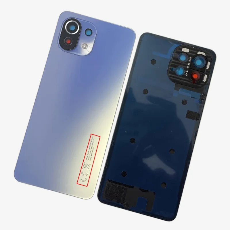 Back Cover For Xiaomi Mi 11 Lite Glass Battery Cover Housing Door Cases Mi11 Youth NE 5G With Camera Lens Replacement