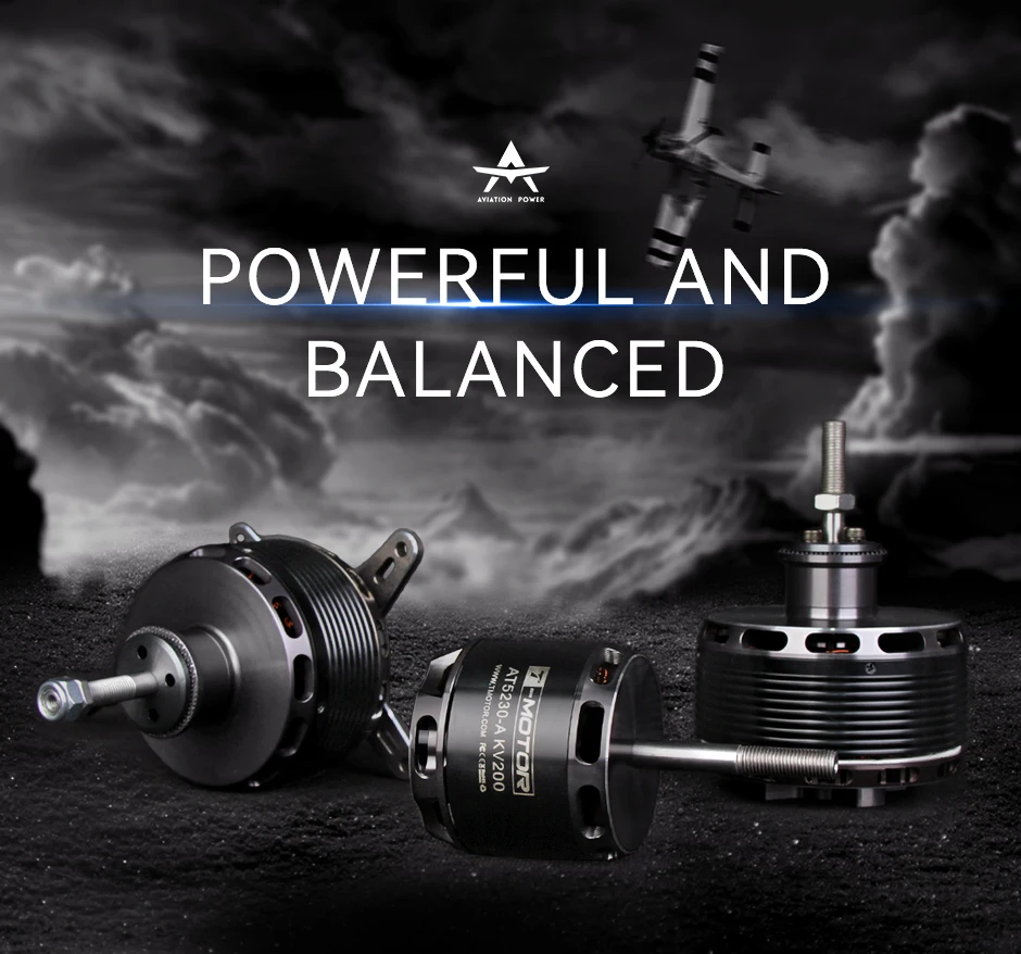 T-MOTOR الطائرة بدون طيار لتقوم بها بنفسك أجزاء AT5220A 20-25CC VTOL ثابت الجناح الطائرات رمح المحرك KV220/KV380 فرش السيارات قوية ومتوازنة