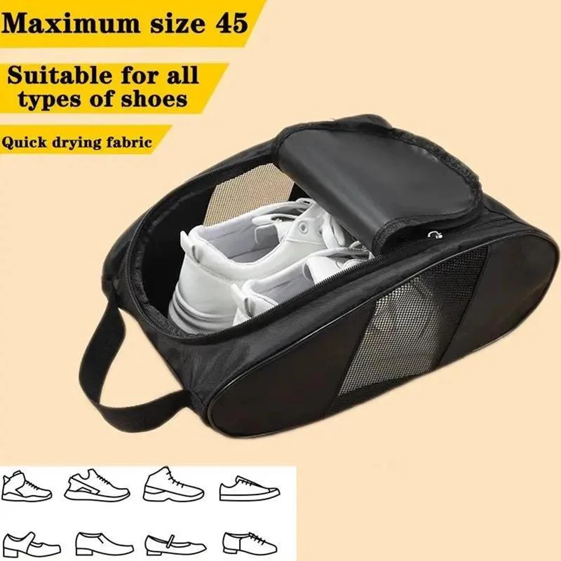 New Portable Golf Shoe Bag Oxford Cloth Shoe Carrier Bags Breathable Lightweight Golf Handbag Dustproof Football Tennis Shoe Bag