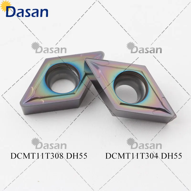 Твердосплавные пластины DCMT11T304 DCMT11T308 для токарного станка с ЧПУ, токарные инструменты для охлажденной стали, 10 шт.
