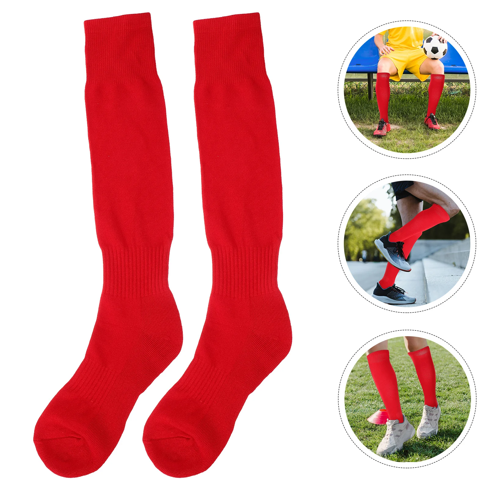 1 paire de chaussettes de Football pour adultes, bas élastiques hauts aux genoux, bas de sport confortables pour Football, Baseball, Softball, course à pied, randonnée