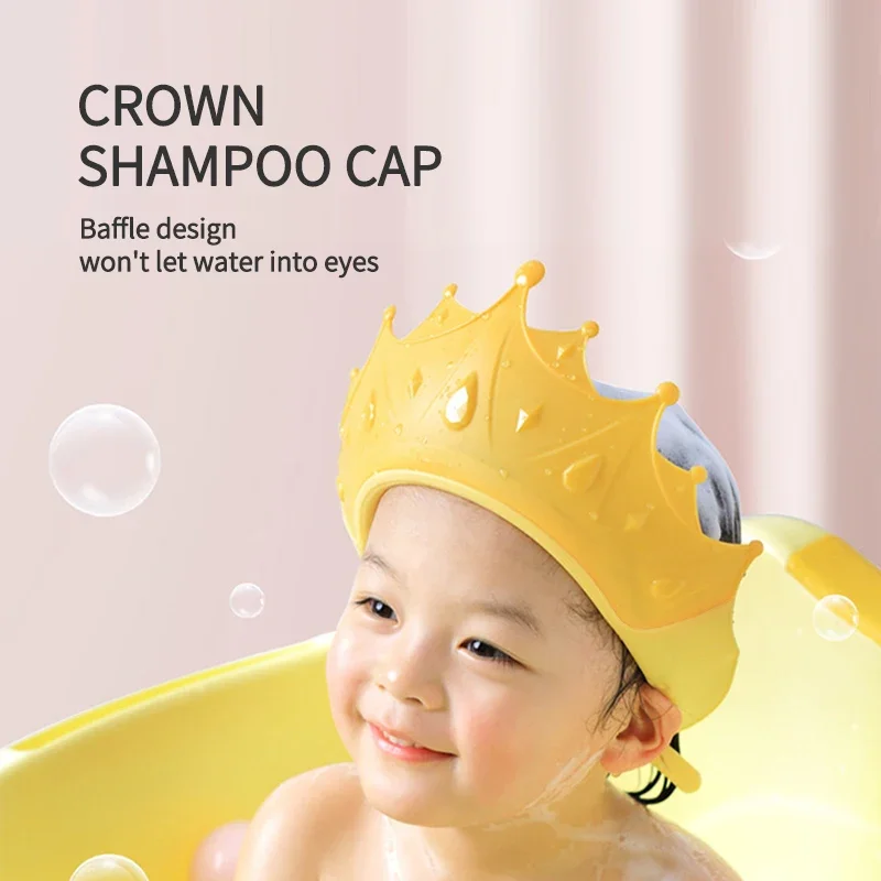 1pc Baby Shower Cap Adjustable Hair Wash Hat For Kids Ear Protect Eye Protection Safe Children Bathing Shower Protect Head Cover