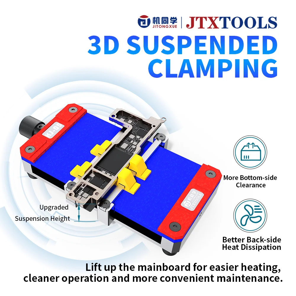 jtx-kj-05-3dサスペンドチップpcb固定具、携帯電話マザーボードの接着剤除去、cpu-ic、ハードディスクの溶接修理用固定具
