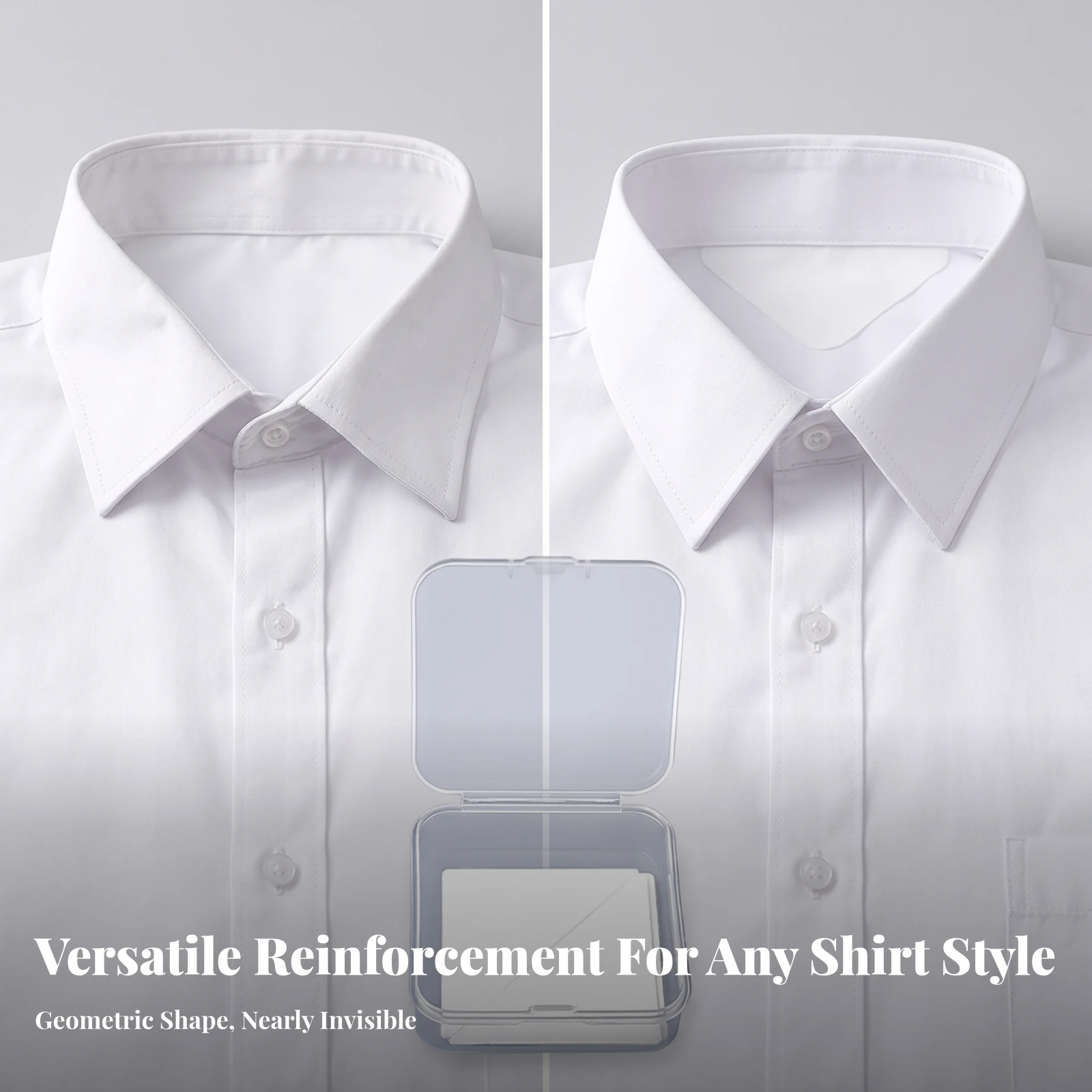 100 Pieces Collar Support Panel clothSafe Adhesive Collar Panel Apparel Accessory Flexible No-Sew for Commuters, Workwear