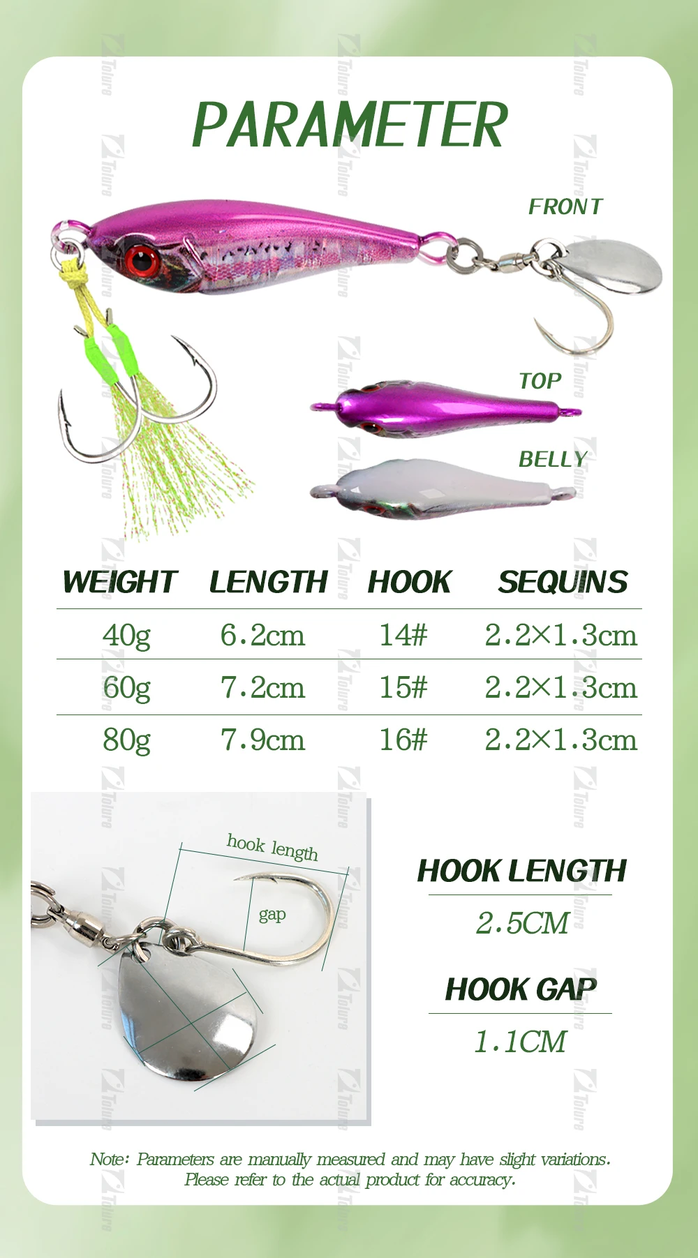 TOLU Neue 40g 60g 80g Schnell Sinkende Hartmetall Jigs Japan Laser Haut Thunfisch Angeln Jig locken Salzwasser Mit Spule Haken – Detail 2