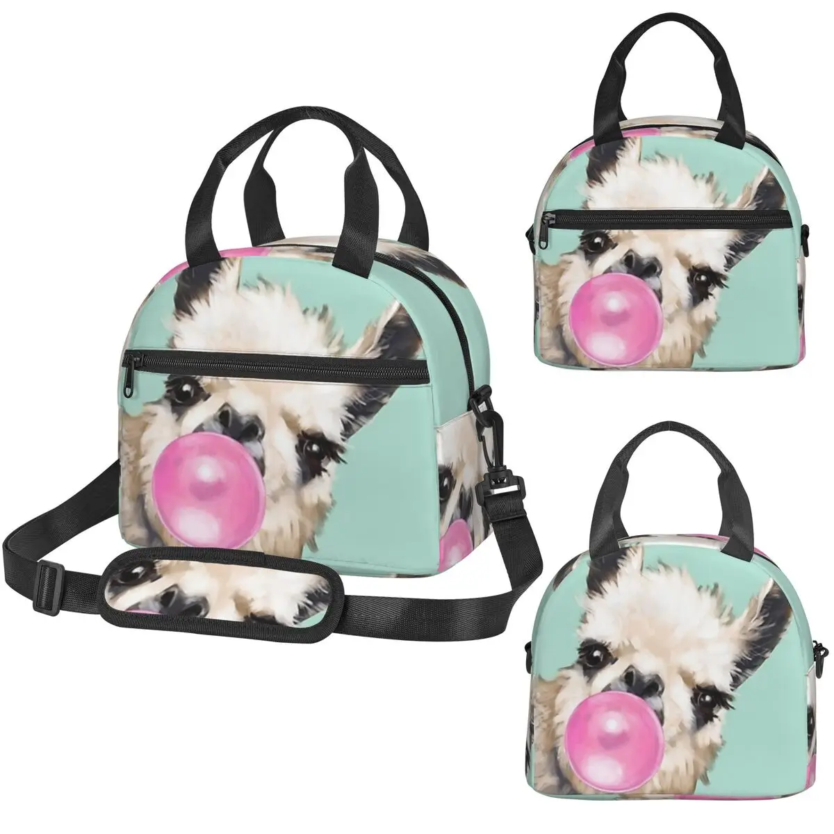 Llama Alpaca Animal Insulated Lunch Bag for Women Office Cooler Thermal Box Tote Leakproof Lunch Boxes