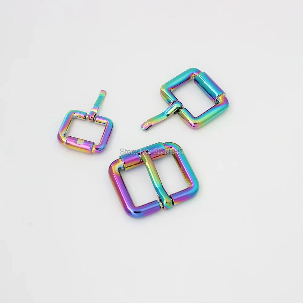 Rainbow 16mm 19mm 25mm 31 38mm polished turnbuckle pin buckle bags/belts rainbow buckles round slider buckle  tri glide