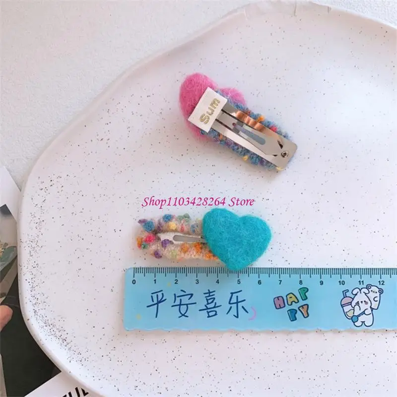 Felt Hair Clips For Newborns Heart Design Colorful Soft Lightweight Hair Tie For Travel Play Hair Accessory
