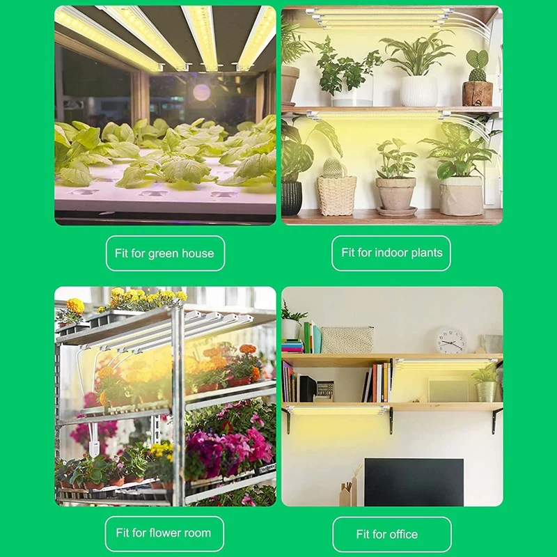 Strisce luminose per coltivazione di piante a LED, luci di coltivazione a spettro completo per piante da interno con timer di accensione/spegnimento automatico 3/9/12 ore, 192 LED