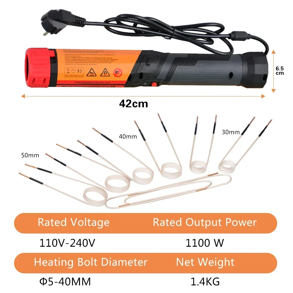 Portable magnetic induction heater handle flameless thermal induction machine 8 coils