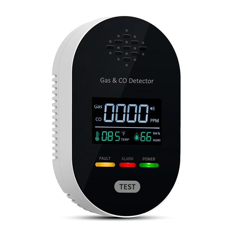 

4 in 1 Gas CO Leak Detector Alarm with Temp Humidity Meter CH4 Carbon Monoxide Sensor for Home Apartment Villa