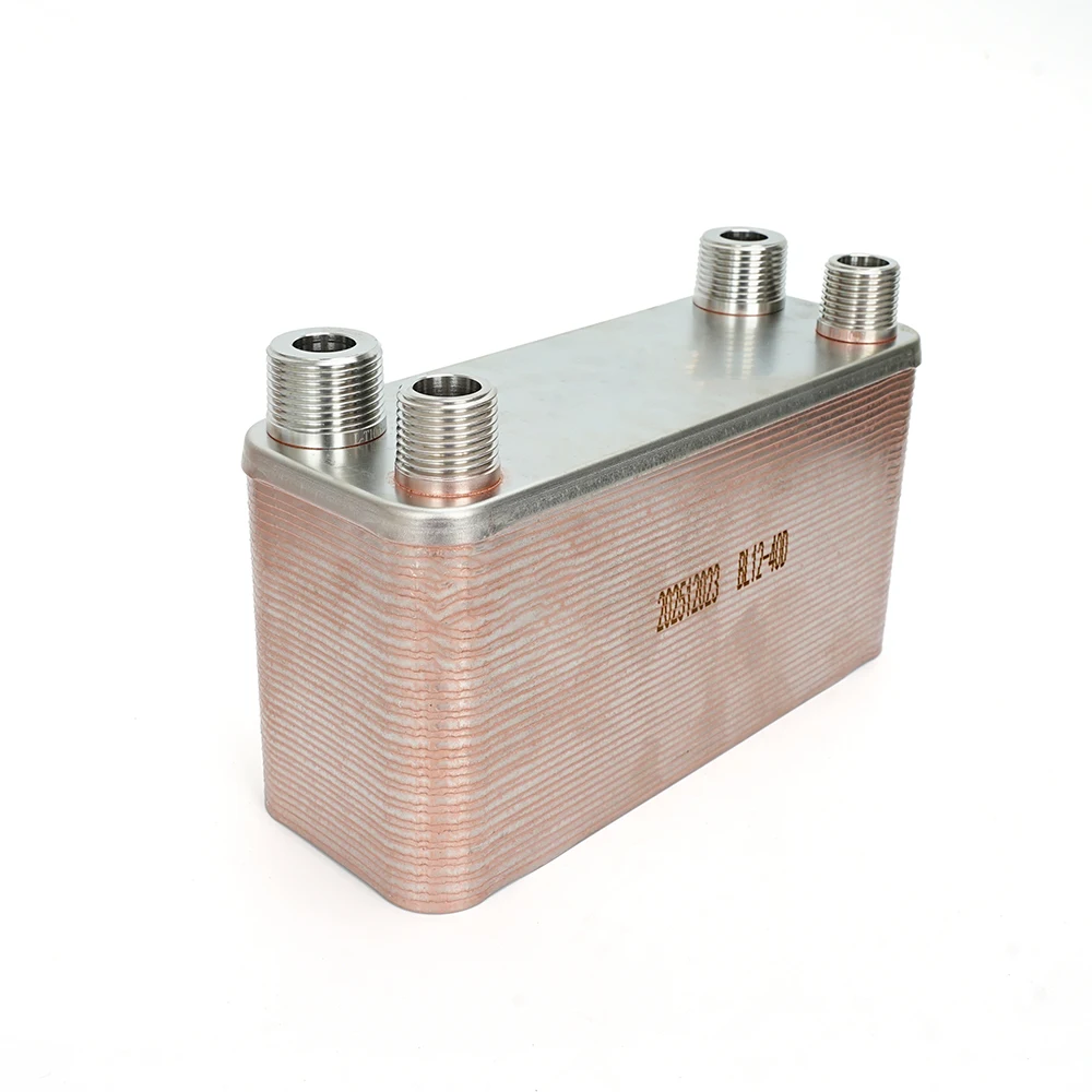 20/30/40 Plates Counterflow Wort Chiller Copper‑Brazed Stainless Steel Heat Exchanger Homebrew Beer Water Heating Device
