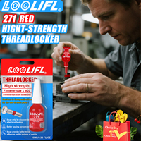 LOOLIFL 10g 271 Red High Strength Threadlocker, General Purpose Threaded Anaerobic Adhesive for all Metal Threaded Parts, Heated Disassembly Waterproof Liquid Sealing Tape, Simple to Use, Versatile, Easy to Handle.