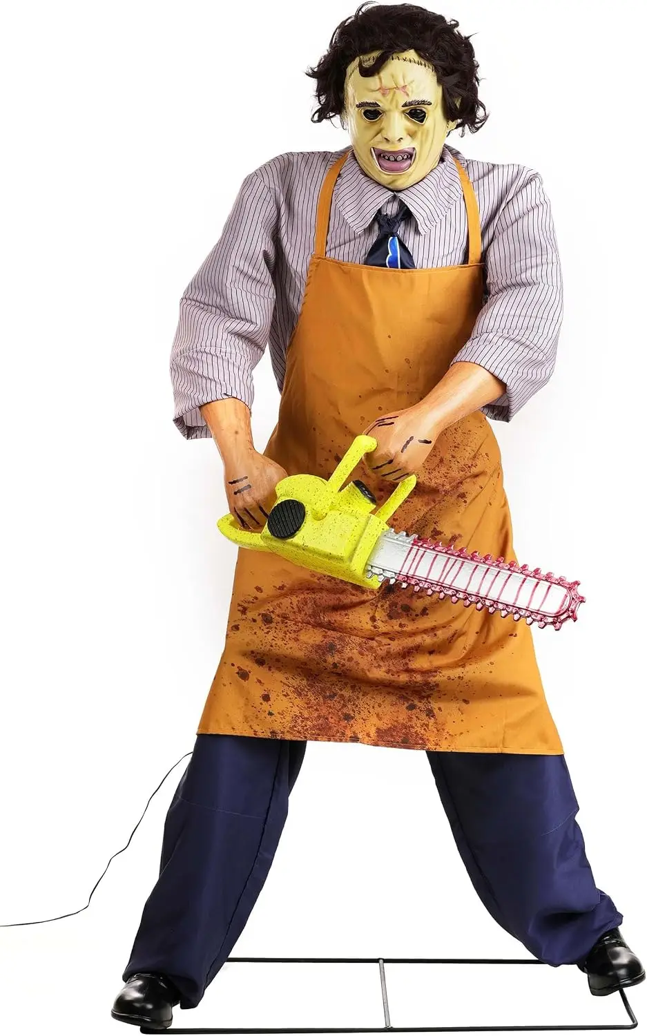 6 FT Animatronic Halloween Decoration, Life-Size Slasher Prop with Motion and Sound Sensor, Chainsaw for Haunted House, Indoor/Outdoor Display
