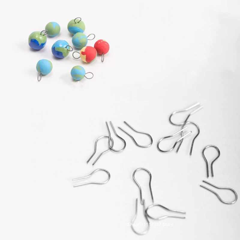 100pcs U-shaped Hook High Temperature Resistant Material Hanging Burning Needle Ring Ceramic Jewelry Hanging Burning Tools