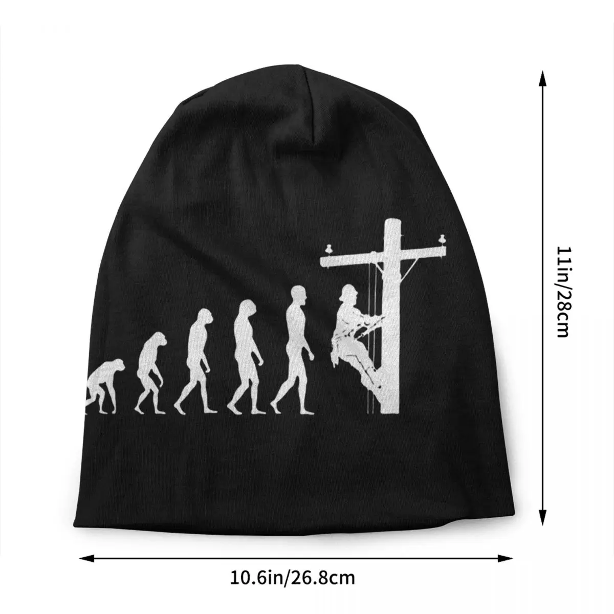 Custom Lineman Evolution Skullies Beanies Caps Winter Knitting Hat Adult Unisex Electrician Electrical Engineer Gift Bonnet Hats