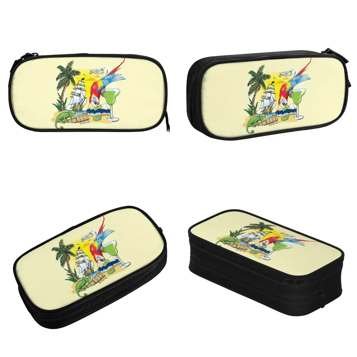 Fun Jimmy Buffett Pencil Cases Margaritaville Pencil Box Pen Box for Student Big Capacity Bag Students School Gift Stationery