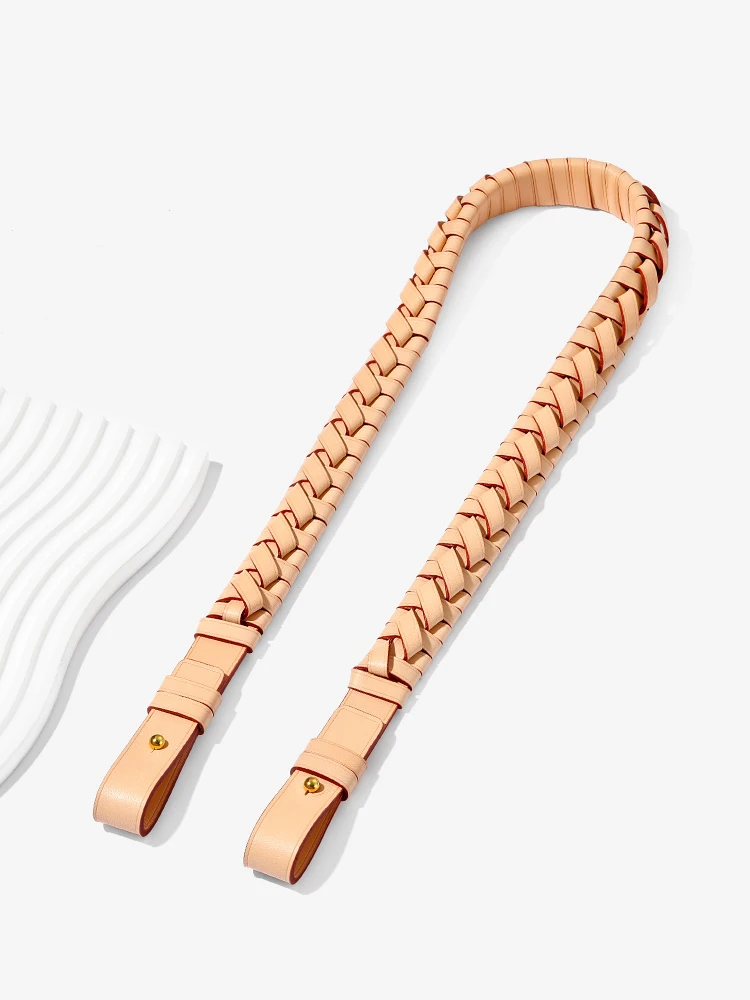 78CM New Luxury Cowhide Bag Handle Women Genuine Braided Leather Shoulder Strap for Woman Fashion Purse Bag Accessories