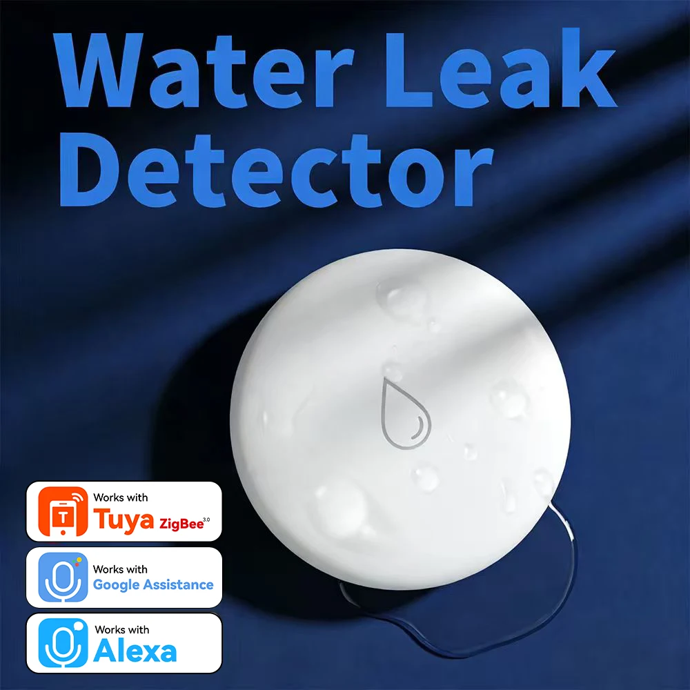 

Датчик утечки воды Tuya Zigbee 3.0, IP65, для приложения Tuya Smart Life, дистанционное управление, совместимость с Google Alexa