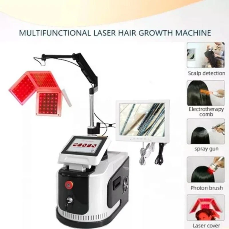 Beauty Spa Lampshade Analyser Device Oxygen Jet Spray Gun Scalp Detectio Hair Regrowth Loss Treatment High Frequence Machine