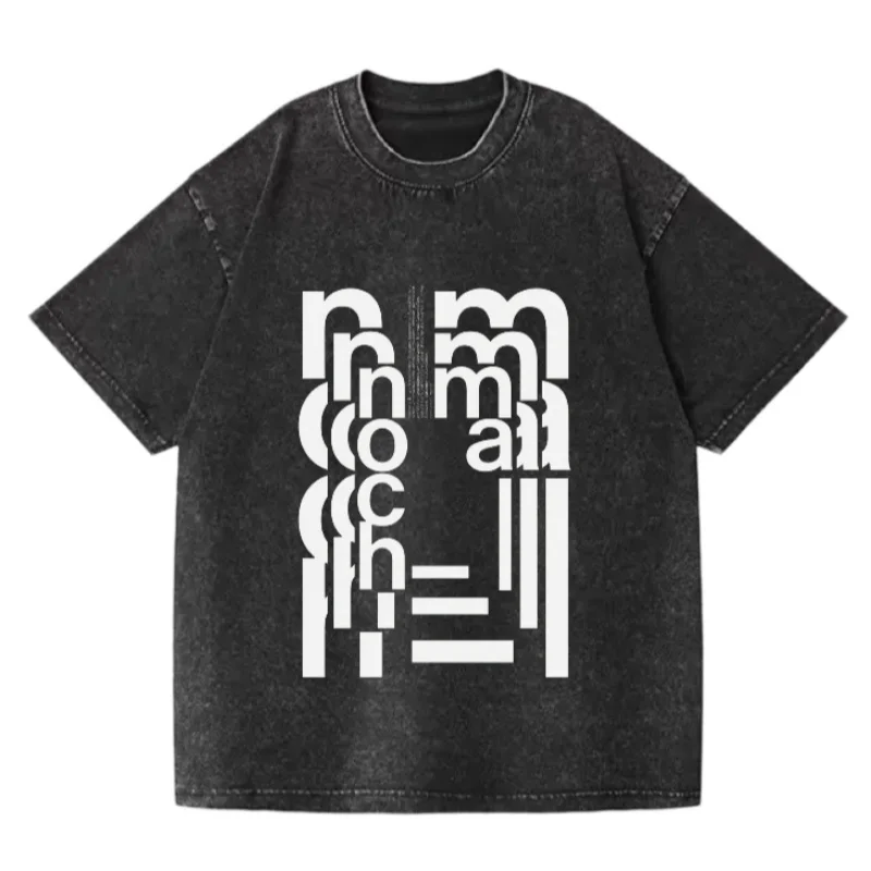 Summer New X Casual Comfortable Printed Men's T-shirt Washed Cotton T-shirt Vintage Daily Commuter Round Neck Men's T-shirt