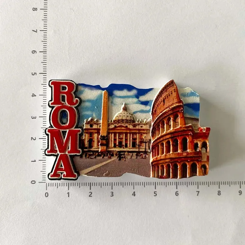 1pc, Roman Colosseum tourist souvenirs, home decoration items, 3D stereoscopic refrigerators, magnetic resin handicrafts and gif