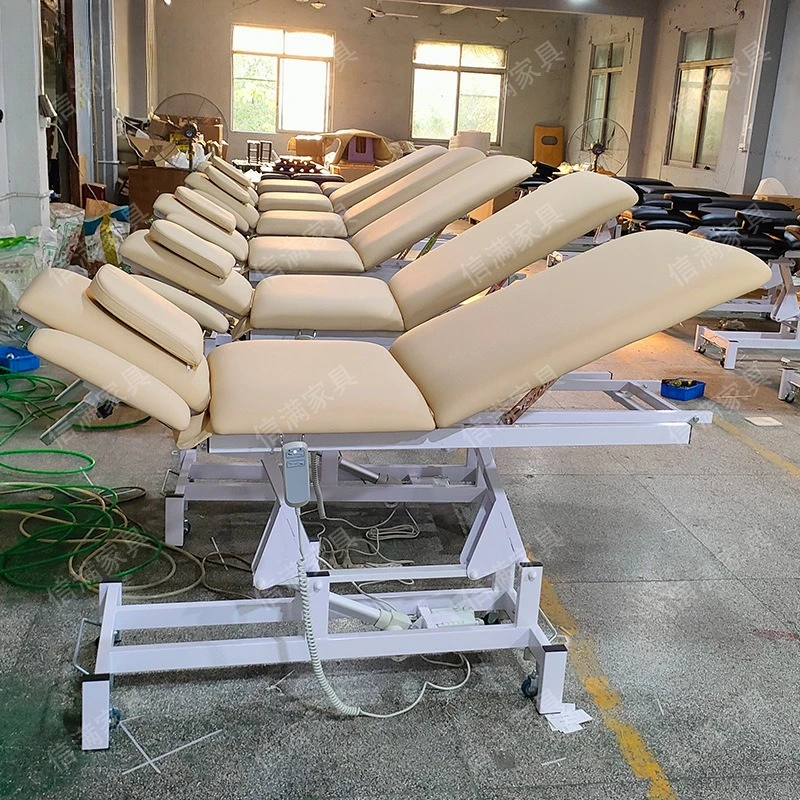 Cross-border electric beauty beds, massage beds, therapy tattoo chairs, massage body beauty beds, foldable and adjustable textur