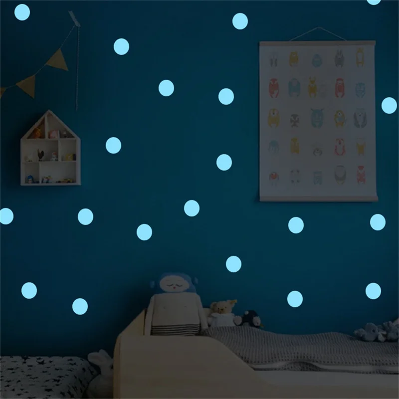 Love Heart Glowing Self-Adhesive Phosphorescent Star Stickers Shine in the Dark Dot & Cloud Fluorescent Wall Stickers For Kids