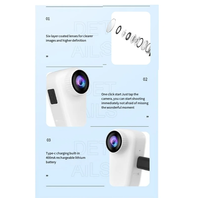 【Must-Haves】Action Thumb Camera Anti-Shake 4K WIFI Pocket Camera Wireless Remote Control Outdoor Cycling Bodycam Sports Camera