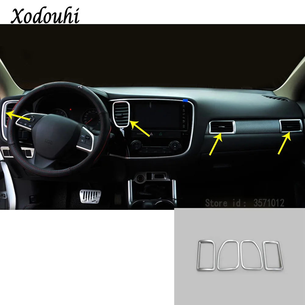 ABS Switch Vent Outlet Middle Air Condition Panel Control Trim Frame Lamp For Mitsubishi Outlander 2016 2017 2018 2019 2020 2021
