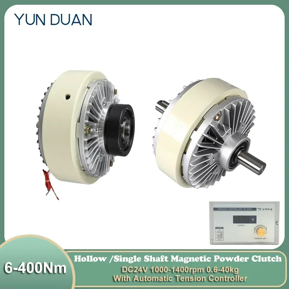 DC24V Magnetic Powder Clutch Particle Clutch Tension Controller Kit 0.6-40kg for Winding Textile Machine Torque Speed Control