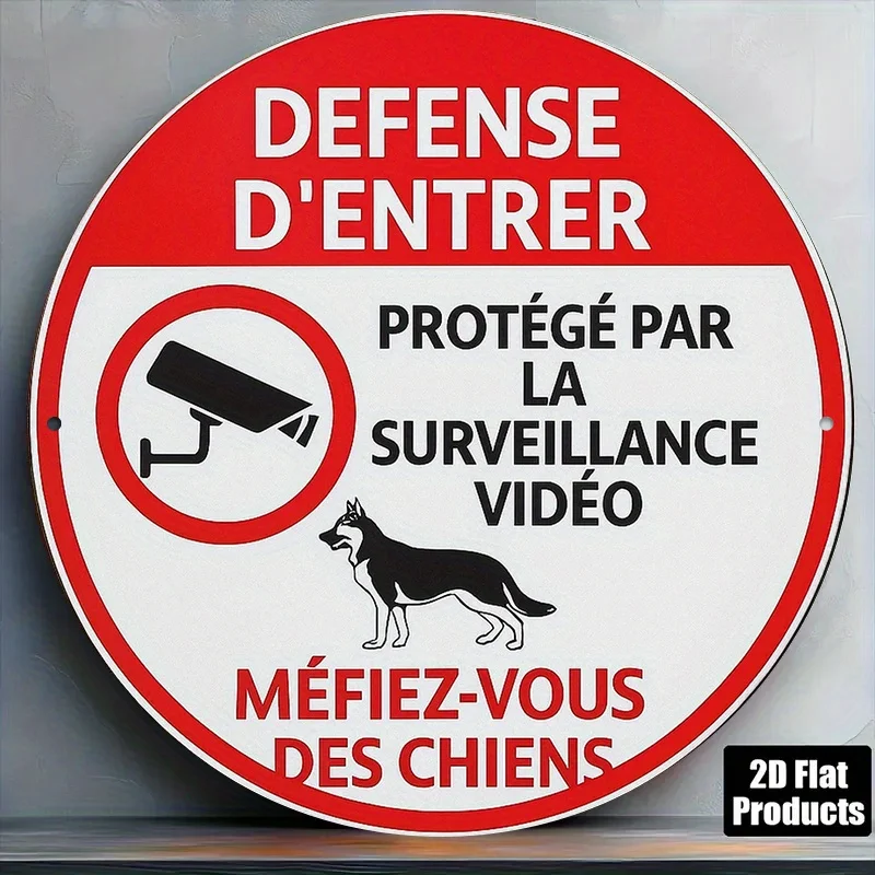 2D Flat, [2D Flat] 1pc 20.32x20.32 cm French-Style Safety Sign - 