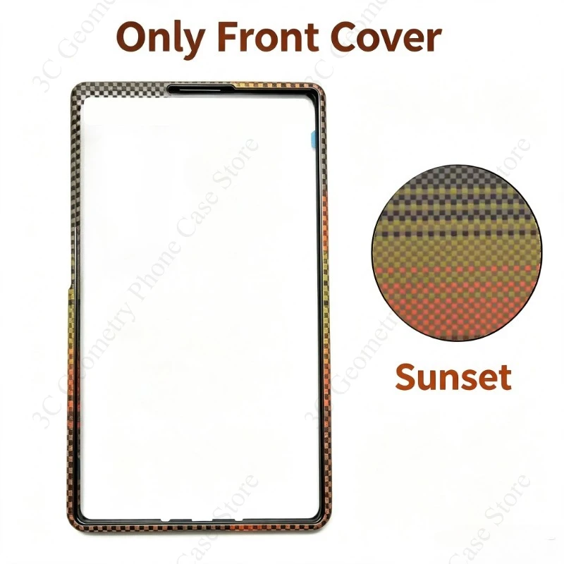 Kevlar 600D Carbon Aramid Grain Pattern PC Front Bezel Guard for Samsung Galaxy Z Fold 8Ultra 8 Rim Tough Shell Protection Cover