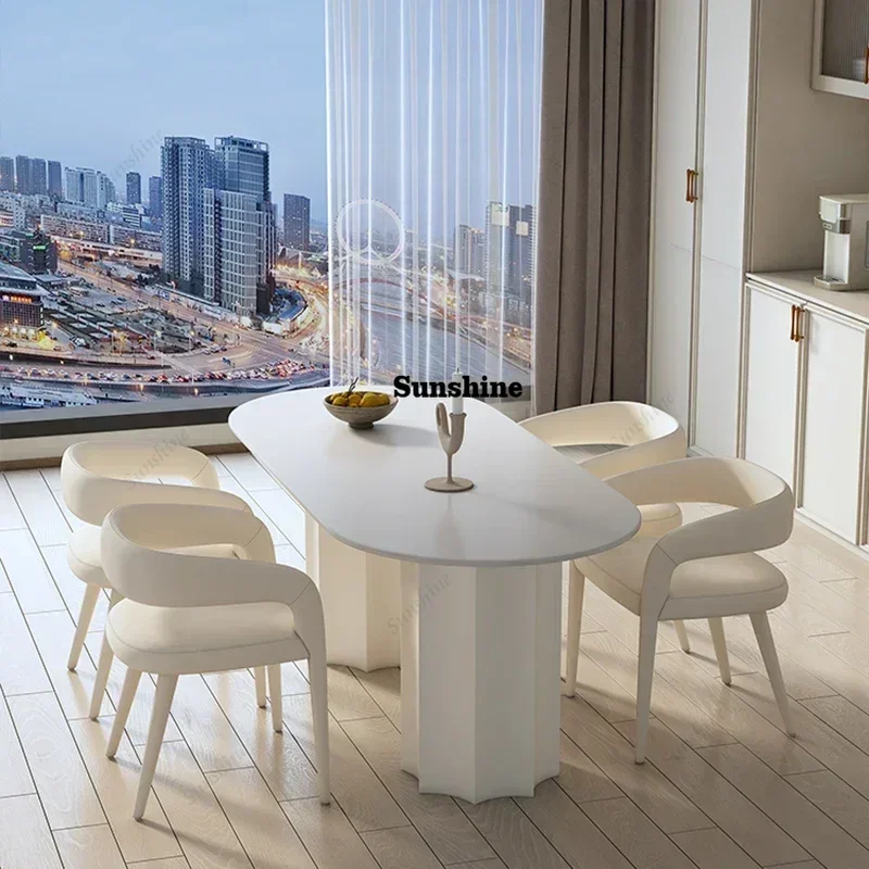 Living Room Dining Table Salon Study Nordic Writing Cream Style Art Dining Table Modern Gaming Mesas De Comedor Home Furniture