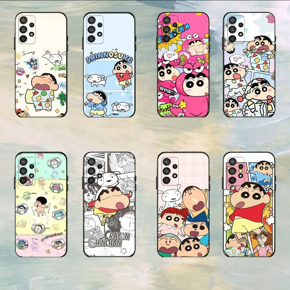 Anime H-Crayon Shin-chan-S  Phone Case For Samsung S25,S24,S21,S22,S23,S30,Ultra,S20,Plus,Fe,Lite,5G Black Cover