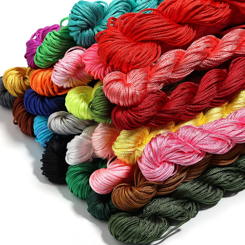 28yards/lot 1mm Chinese Knot Line Cord Silk Satin Cord Nylon Wire Tassel/Bracelet Braided DIY String Necklace Bracelets Cord