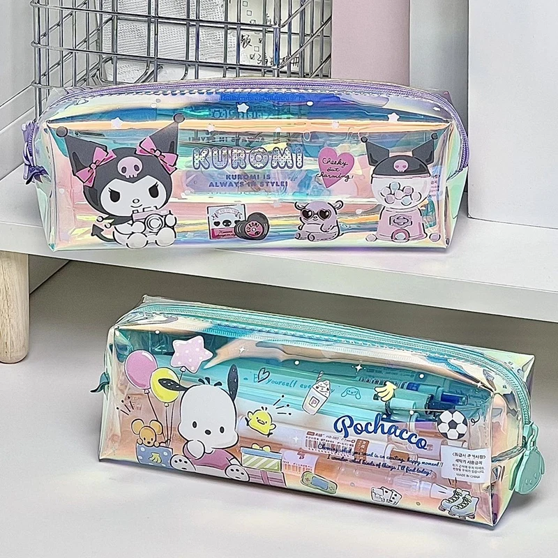 Kawaii Sanrio Anime My Melody Pochacco Kuromi Student Stationery Storage Bag Cute Cartoon Large Capacity Pen Bag Gift For Girls