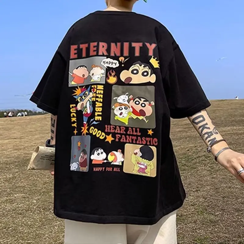 

Cartoon Printed Pure Cotton T-shirts for Men and Women, Short Sleeves for Summer Parent-child Wear Matching Family Outfits